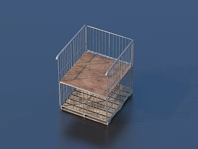 Sturdy Metal Frame Display Shelf Featuring Wooden Layer For Retail Product 3d model