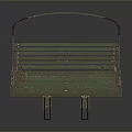 Green Cargo Cart With Wooden Slats And Metal Handles For Transport