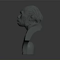 Game and Movie Prehistoric Ape Character Detailed Bust With Expressive Facial Features And Muscular Chest