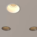 Recessed Ceiling Downlights and Spotlights with Warm Illumination in Modern Interior