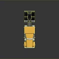 Shiny Yellow Semi Truck With Chrome Exhaust Pipes Classic Design And Wheels