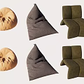 Different Single Sofa Styles Including Bean Bag and Upholstered Options in Various Colors