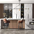 Modern Bar Chair Combination Bar Counter 3d model