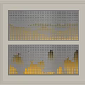 Modern Wall Art With Perforated Dot Design Yellow Orange Gray And Bird Silhouettes