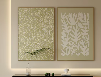 Minimalist Hanging Painting Art Hanging Painting Abstract Hanging Painting Cream Wind Hanging Painting 3d model