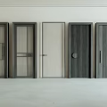 Modern Security Doors With Various Designs Displayed Side By Side 3d model