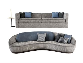 Modern Combination Sofa Multi-person Sofa Casual Sofa Side Cushion Curved Sofa 3d model