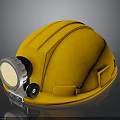 Yellow Hard Hat With Attached Bright LED Headlamp For Safety Protection