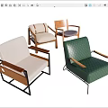 Collection of Modern Accent Chairs with Wooden Arms Metal Frames and Upholstery Colors