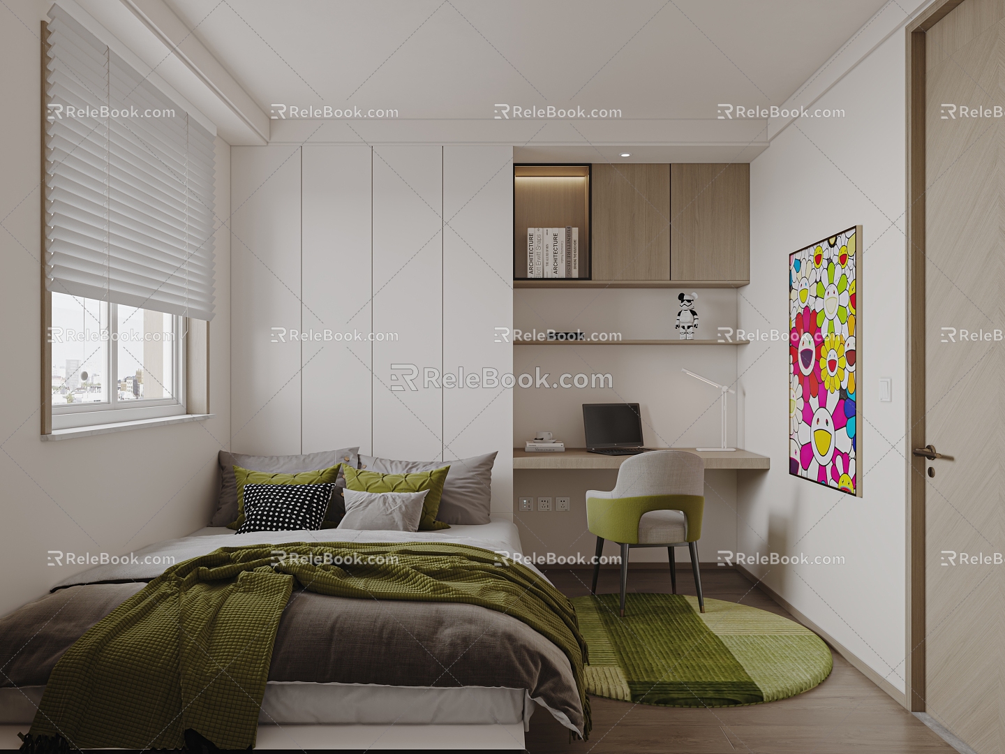 Modern Tatami Bedroom 3d model