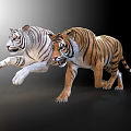Two Vibrant Colored Reptiles Running Dynamically On Dark Gradient Background