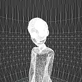 3D Animated Game Character With Brown Hair Red Top And White Collar