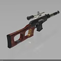 Tactical Rifle With Red Flame Patterned Stock Black Body And Scope 3d model