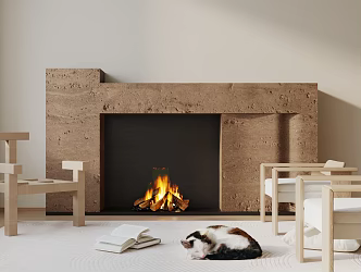 Modern Fireplace 3d model