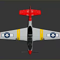 Silver Model Airplane With Red Yellow Accents Blue Star Emblems And 88-43 Fuselage Number