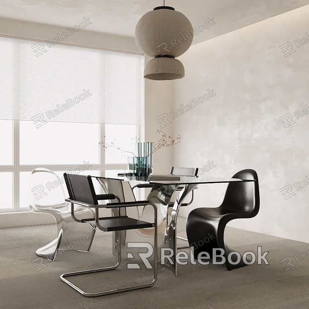 Acrylic Dining Table and Chair model