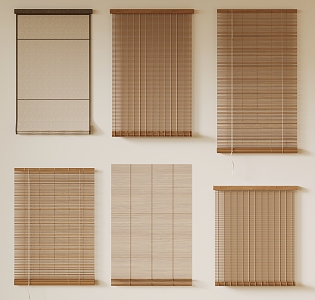 New Chinese-style Roller Bamboo Curtain 3d model