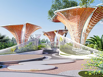 Landscape Park Modern Garden Design 3d model