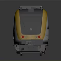 Modern Yellow And White Train Model With Multiple Carriages On Gray Background