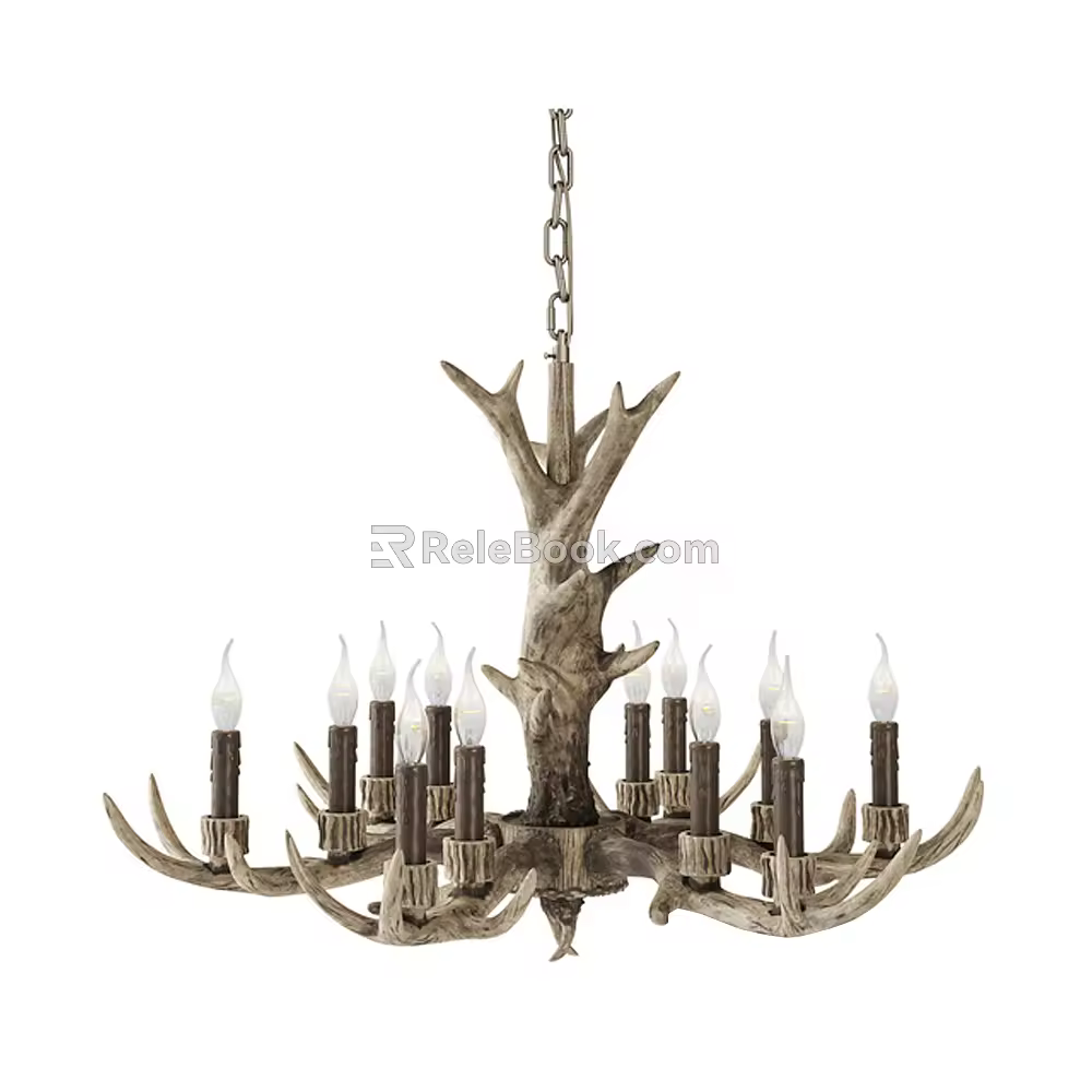 American Chandelier Study Lamp 3d model