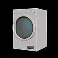 White Front Loading Washing Machine With Modern Control Panel And Circular Door Design
