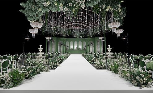 European Wedding Scene Wedding Ballroom 3d model