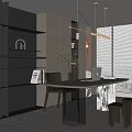 Modern Italian Home Study 3d model