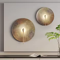 Warm Light Circular Textured Wall Lamps In Aged Bronze For Interior Decor 3d model