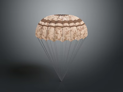 Outdoor Living Parachute Equipment with Camouflage Pattern and Sturdy Suspension Lines 3d model