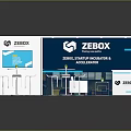 ZEBOX Exhibition Booth Design With Modern Display Wall White Tables And Chairs