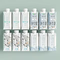 Fresh Pure Milk Beverage With Multiple Bottles And Cartons Packaging Design Features
