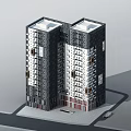 Modern High Rise Residential Twin Towers With Contemporary Exterior Design And Urban Setting