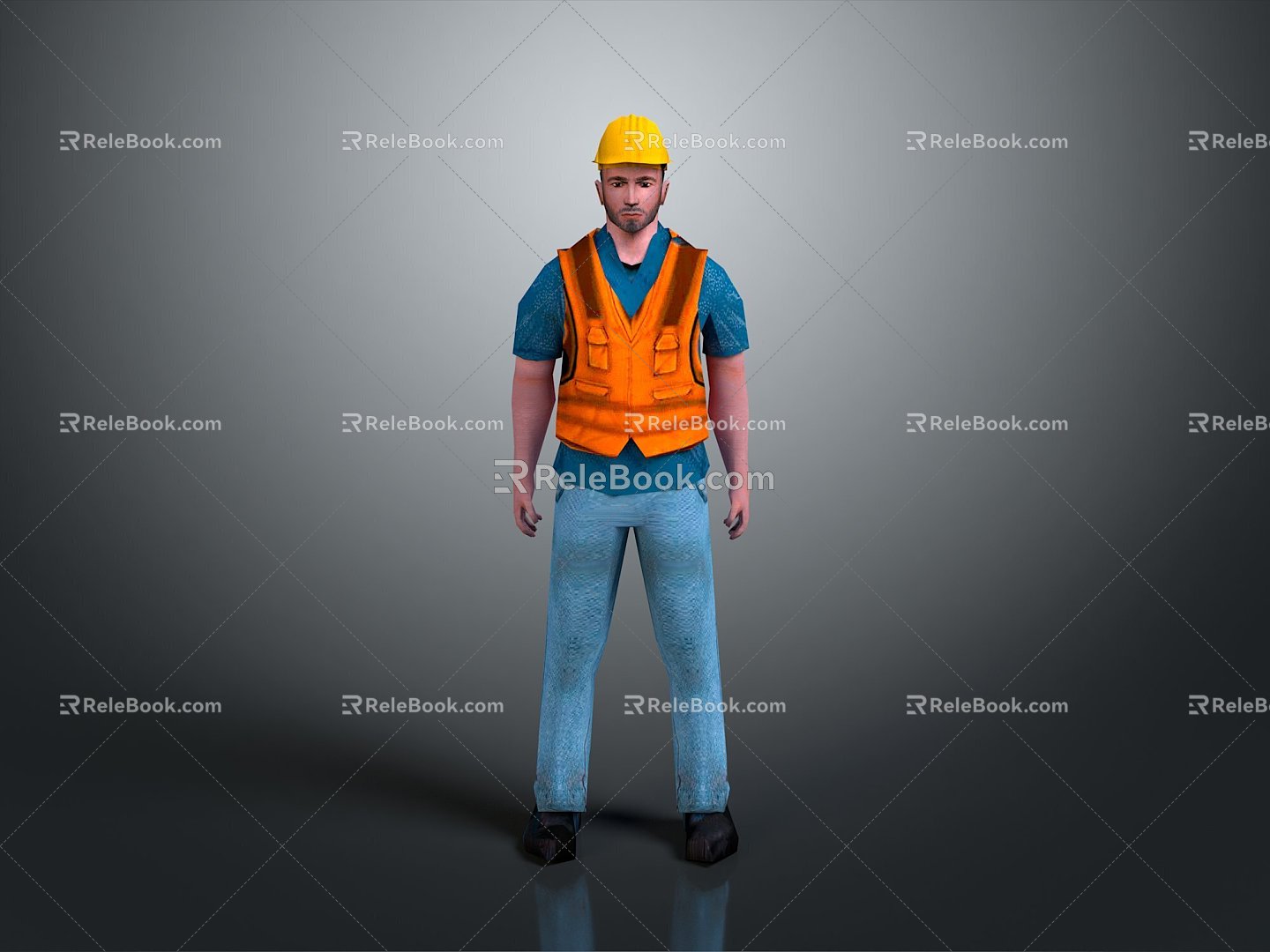 Worker European worker mechanic builder repairman miner digger modern figure 3d model