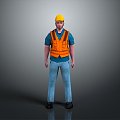 Worker European worker mechanic builder repairman miner digger modern figure 3d model