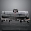 Silver Metal Industrial Tanker Train Car With Wheels Ladder And Structure