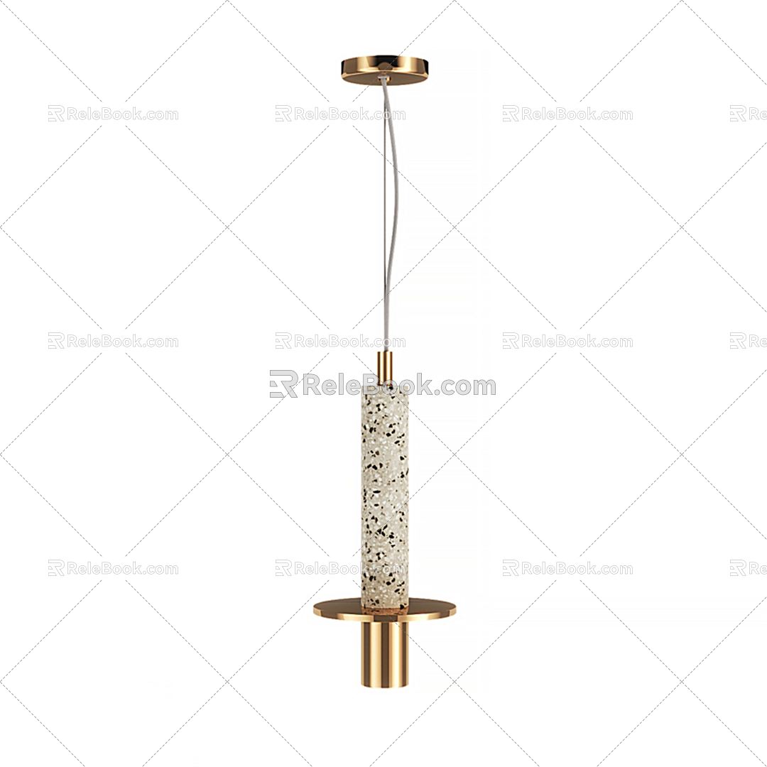 Light Luxury Chandelier Simple Internet Celebrity Hotel Dining Bar Marble Lamp Bedside Long Column terrazzo Chandelier for Exhibition Hall model