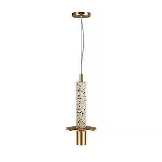 Light Luxury Chandelier Simple Internet Celebrity Hotel Dining Bar Marble Lamp Bedside Long Column terrazzo Chandelier for Exhibition Hall 3d model