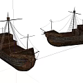 Vintage Wooden Ships With Masts Rigging And Classic Hull Design