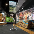 Science Museum Exhibition With Interactive Installations Geological Landforms Projection Screens And Stands 3d model