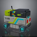 Mobile Robot With Yellow Black White Design Blue Wheels And M99 SSX 382V CLS64 Labels