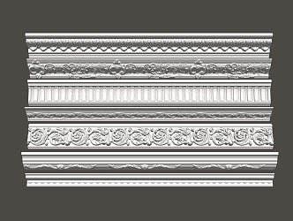 European plaster line gypsum carved line 3d model