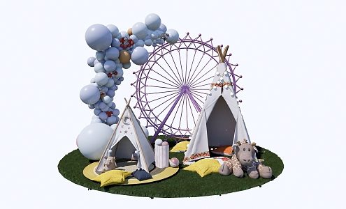 Modern Tent Outdoor Lawn Tent Outdoor Balloon 3d model