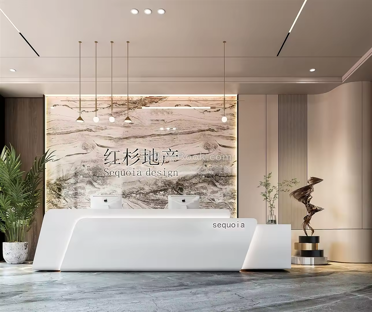 Modern Front Desk Company Front Desk 3d model