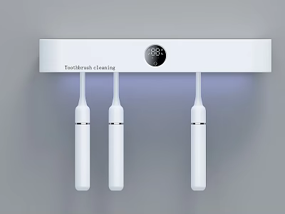 Toothbrush Cleaning Disinfector For Daily Use With Digital Display And Three Brushes 3d model