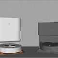 Smart Robot Vacuums With Gray And Dark Gray Charging Docks On Mats