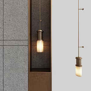 New Chinese Style Strip Metal Wall Lamp Light Luxury Wall Lamp 3d model