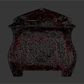Decorative Red Box With Intricate Carved Patterns And Ornate Lid Design