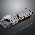 Modern Streamlined Train 3D Model With Silver Exterior And Red Accents 3d model
