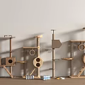Sturdy Wooden Cat Tree Furniture With Multiple Platforms And Scratching Posts