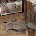 White Multi Layer Storage Shelf With Books Folders Decorative Items And Plants In Workspace